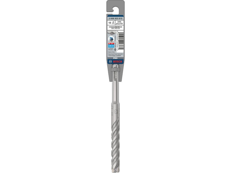 Udarni sveder Bosch PRO SDS-plus-5X, Dimenzije: 13x100x160mm, 2608833813